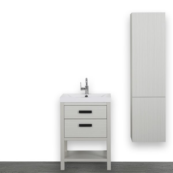 Streamline 24 In Ash Grey Single Sink, Freestanding Bathroom Vanity