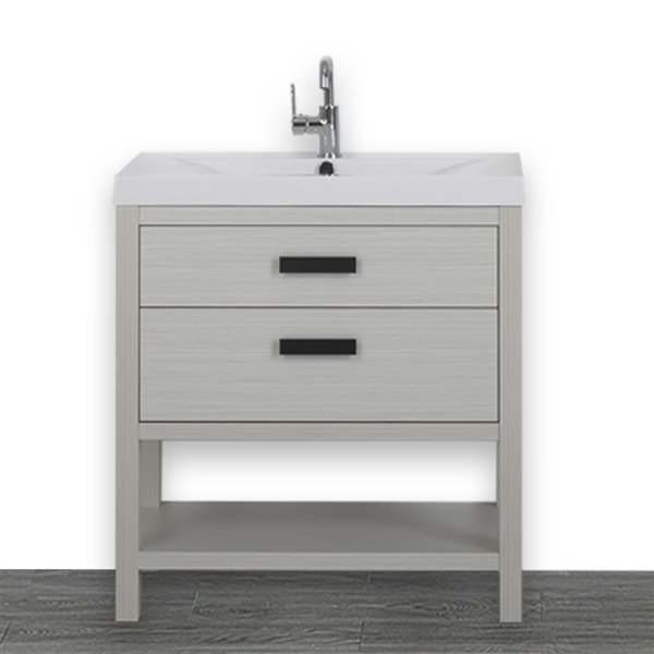 Streamline 32in Ash Grey Single Sink Freestanding Bathroom Vanity with