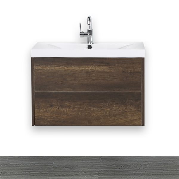 Streamline 32 In Single Sink Wall, Wall Mount Bathroom Vanity With Top