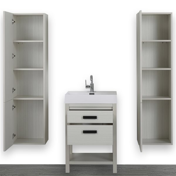 Streamline 24 In Ash Grey Single Sink Bathroom Vanity With Glossy White   330787776 AlternateImage1 L 