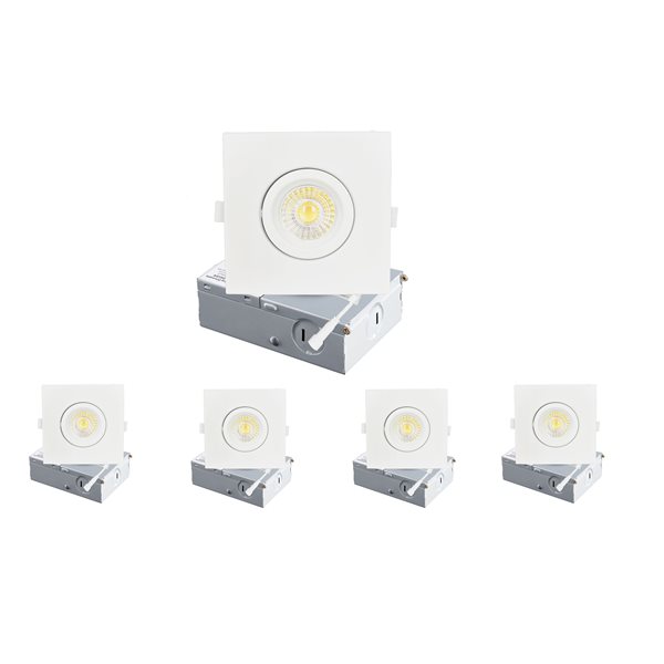TorontoLed 4-in 3000K Square Recessed Ceiling Gimbal Light (4 Pack)