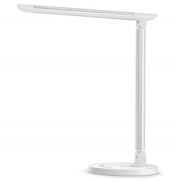 Lampe de bureau à lumière DEL ajustable, blanc avec abat-jour en métal, 40 po, par TorontoLed