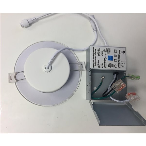 Plafonier blanc encastré, 4 po, rond, lumière réglable, 60 watt de TorontoLed (Paquet de 4)