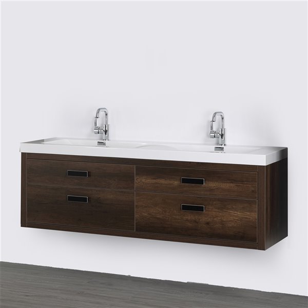 Streamline 63 In Brown Double Sink, 55 Double Sink Vanity Top