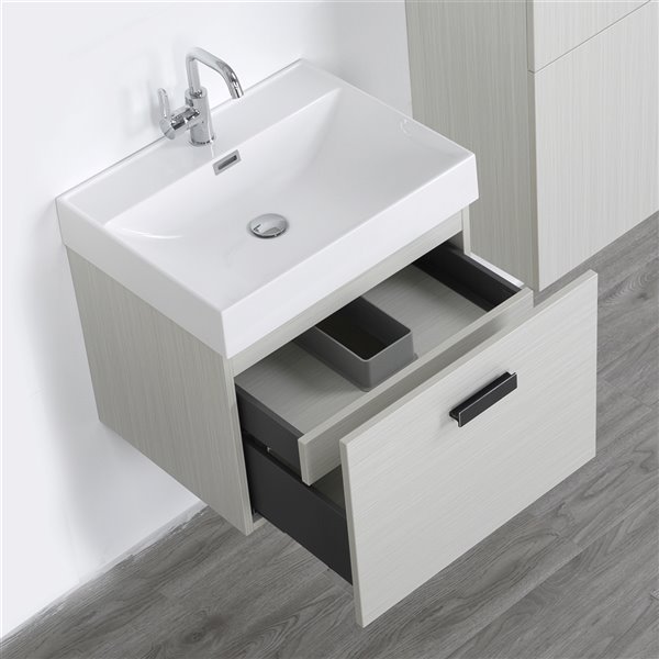 Streamline Ash Grey 24-in Single Sink Bathroom Vanity with