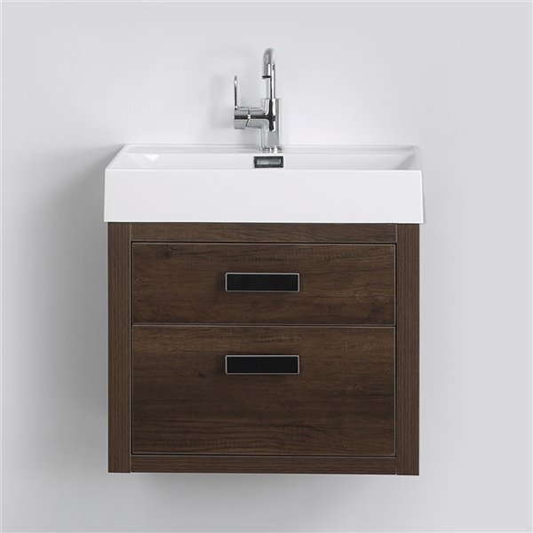 Streamline 24 In Brown Single Rectangular Sink Floating Bathroom Vanity   330787974 MainImage 001 L 