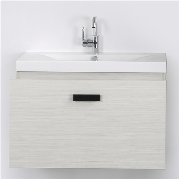 Streamline Ash Grey 32-in Single Sink Wall Mount Bathroom