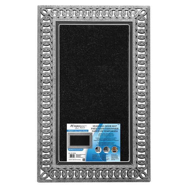 Modern Homes 23-in x 36-in Silver Indoor Rectangular Door Mat