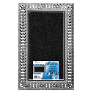 Tapis d'accueil intérieur rectangulaire de Modern Homes, 23 po x 36 po, argent