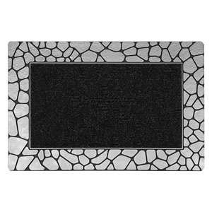 Tapis d'accueil intérieur rectangulaire de Floor Choice, 18 po x 30 po, argent