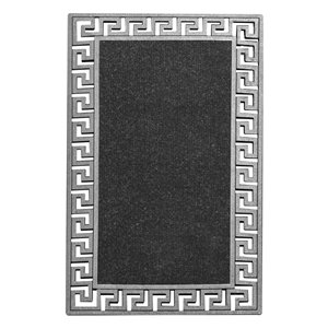 Tapis d'accueil intérieur rectangulaire de Modern Homes, 17,7 po x 29,5 po, argent