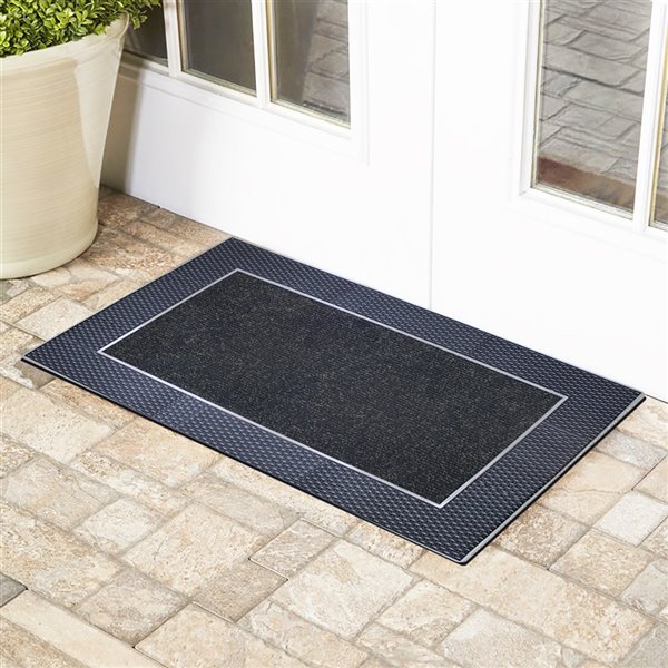 Tapis d'accueil intérieur rectangulaire de Floor Choice, 18 po x 30 po, gris