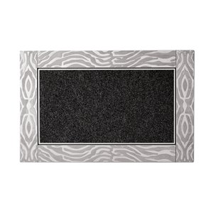 Tapis d'accueil intérieur rectangulaire de Modern Homes, 35 po x 24 po, argent