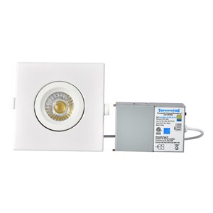 TorontoLed White Integrated LED 4-in 60-Watt Equivalent Square Dimmable Recessed Downlight