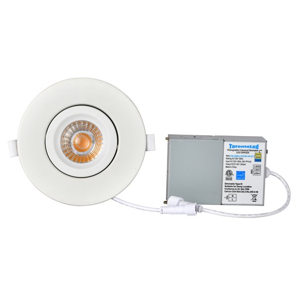 TorontoLed 60-Watt Equivalent Integrated LED 4-in White Round Dimmable Recessed Downlight