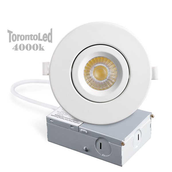 TorontoLed 4-in 4000K Recessed Ceiling Gimbal Light (1 Pack)