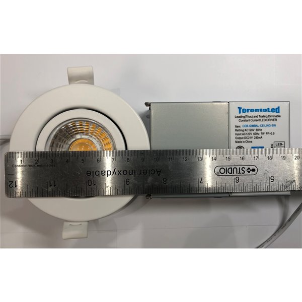 TorontoLed Integrated LED 3-in 50-Watt Equivalent White Round Dimmable Recessed Downlight