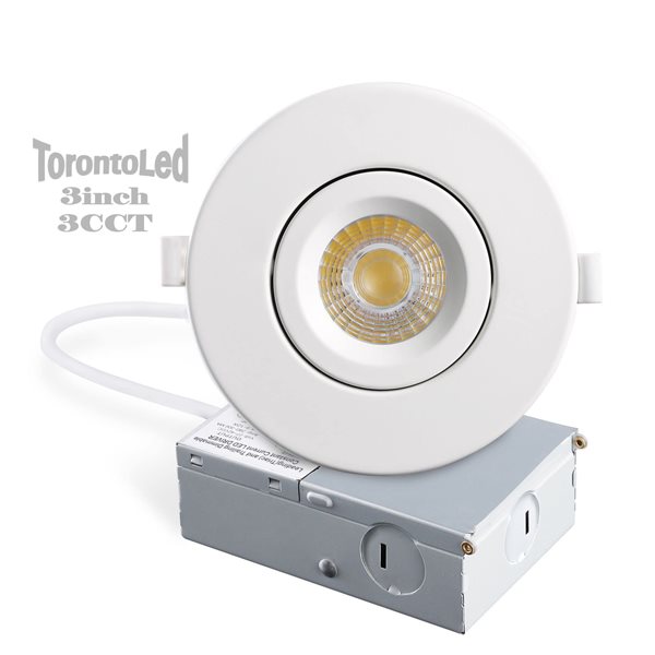 TorontoLed 3-in 3000K Recessed Ceiling Gimbal Light (1 Pack)