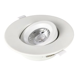 Éclairage encastré à intensité variable rond blanc avec DEL intégrée 4 po équivalent de 60 watts de TorontoLed