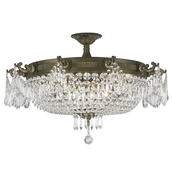 Worldwide Lighting Winchester Bronze Traditional SemiFlush Mount Light