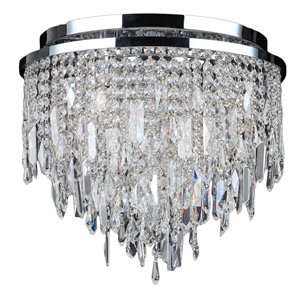 Worldwide Lighting Tempest 16-in Polished Chrome Contemporary/Modern Incandescent Flush Mount Light