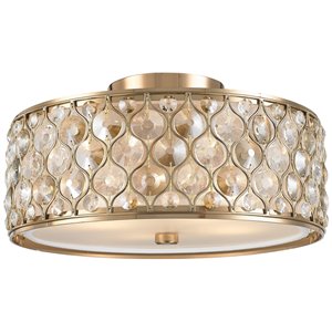 Worldwide Lighting Paris 16-in Champagne Gold Contemporary/Modern Incandescent Flush Mount Light