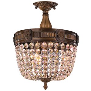 Worldwide Lighting Winchester Bronze Traditional Candelabra Base (E-12) Semi-Flush Mount Light