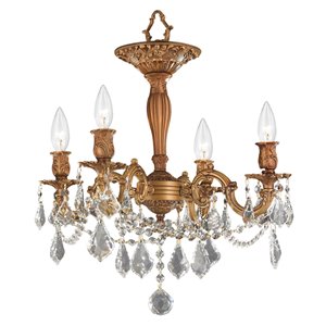Worldwide Lighting Windsor Antique Gold Traditional Candelabra Base (E-12) Semi-Flush Mount Light