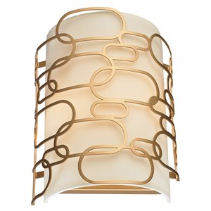 Worldwide Lighting Montauk 9-in W 2-Light Gold Modern/Contemporary Wall Sconce