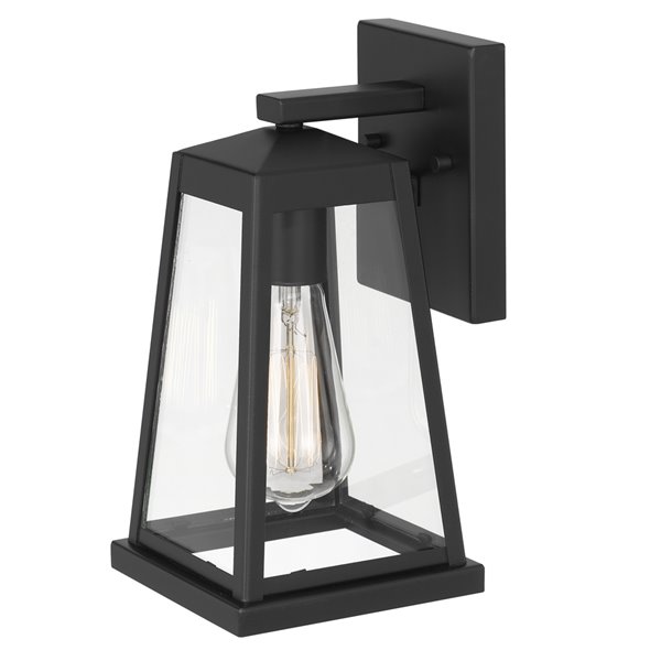 Worldwide Lighting Edisto 10.88-in H Black Hardwired Medium Base (E-26) Outdoor Wall Light