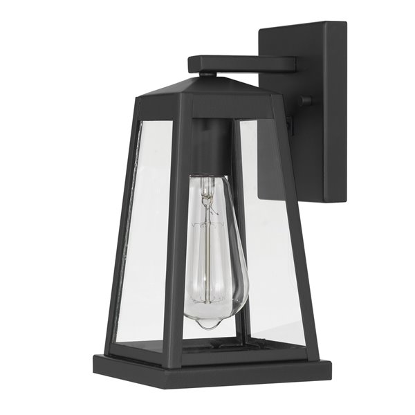 Worldwide Lighting Edisto 10.88-in H Black Hardwired Medium Base (E-26) Outdoor Wall Light