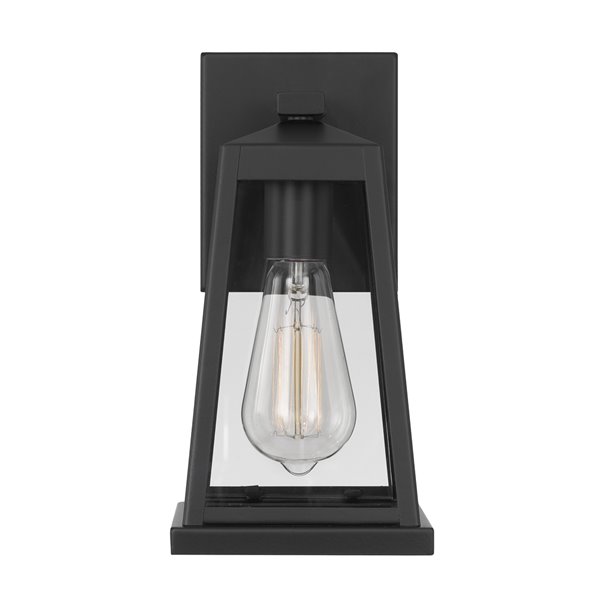 Worldwide Lighting Edisto 10.88-in H Black Hardwired Medium Base (E-26) Outdoor Wall Light