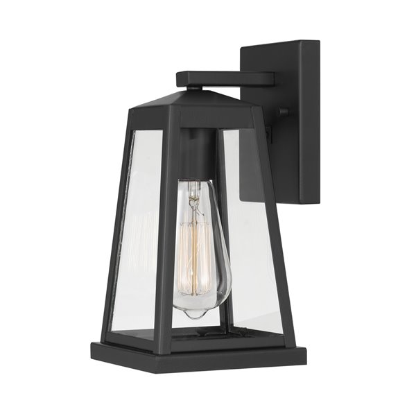 Worldwide Lighting Edisto 10.88-in H Black Hardwired Medium Base (E-26) Outdoor Wall Light