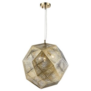 Worldwide Lighting Geometrics Contemporary/Modern Champagne Gold Incandescent Medium Pendant Light