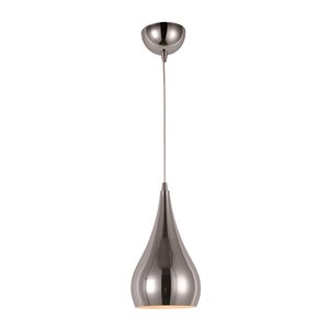 Worldwide Lighting Monroe Chrome Modern/Contemporary Dome Integrated LED Mini Pendant Light