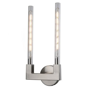 Worldwide Lighting Silhouette 5-in W 2-Light Silver Modern/Contemporary Wall Sconce