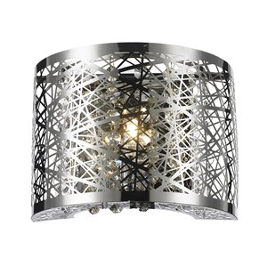 Worldwide Lighting Aramis 8-in W 1-Light Chrome Modern/Contemporary Wall Sconce