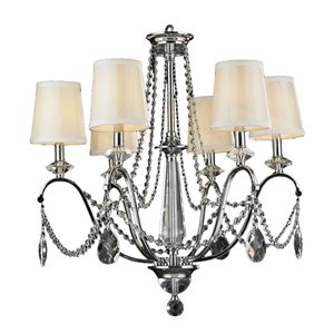 Worldwide Lighting Innsbruck Collection 6-Light Polished Chrome Modern/Contemporary Crystal Chandelier
