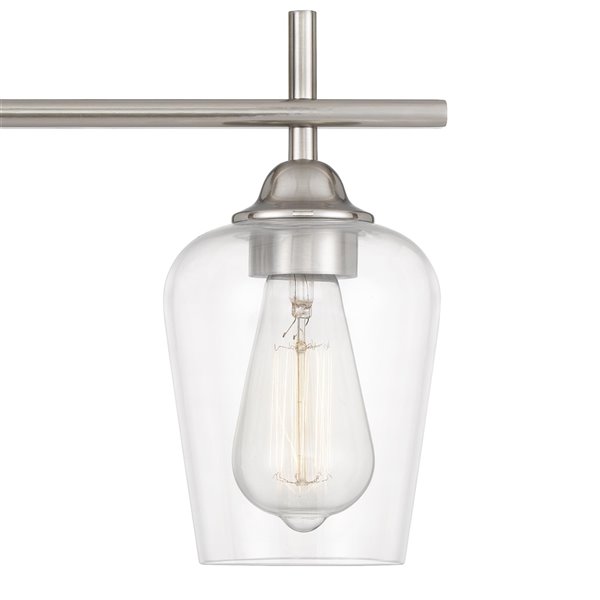 Worldwide Lighting Bacchus 3-Light Nickel Modern/Contemporary Vanity Light