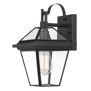 Worldwide Lighting Sullivan 12.5-in H Black Hardwired Medium Base (E-26) Outdoor Wall Light