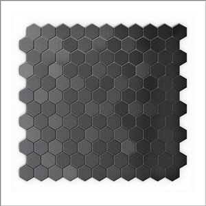 Sample Speed Peel and Stick Wall Tiles 3x Faster Hex II 4-in Stainless Steel Aluminum Honeycomb Peel and Stick Wall