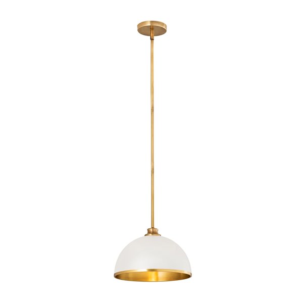 Z-Lite Landry Pendant Light - White/Oil Rubbed Brass