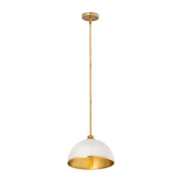 Z-Lite Landry Pendant Light - White/Oil Rubbed Brass