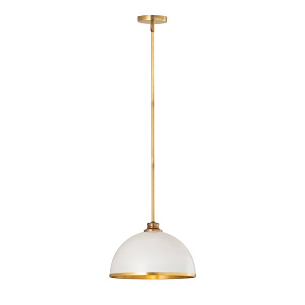 Z-Lite Landry Pendant Light - White/Oil Rubbed Brass