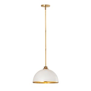 Z-Lite Landry Pendant Light - White/Oil Rubbed Brass