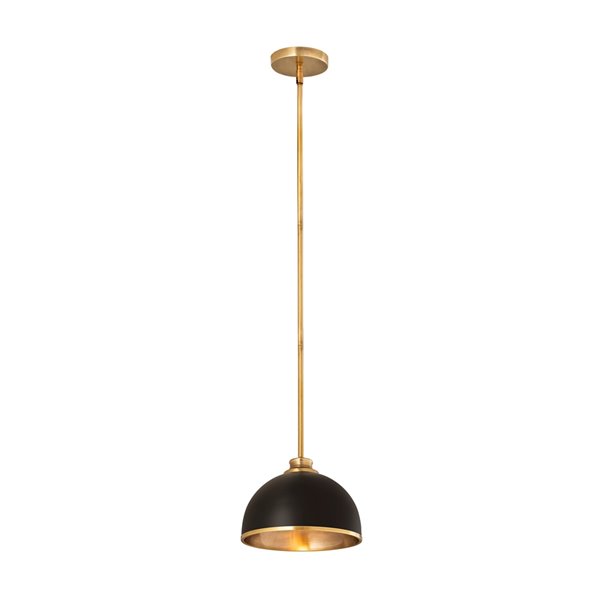 Z-Lite Domed Landry Pendant Light - Black/Oil Rubbed Brass
