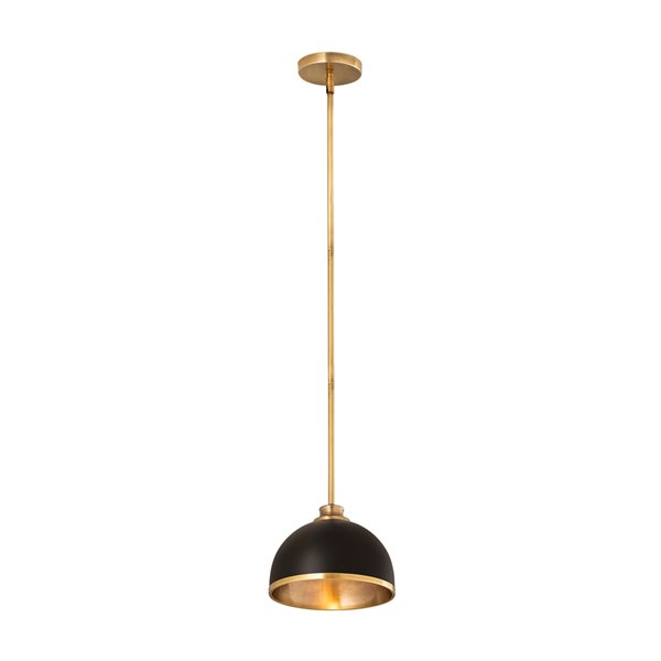 Z-Lite Domed Landry Pendant Light - Black/Oil Rubbed Brass
