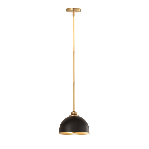 Z-Lite Domed Landry Pendant Light - Black/Oil Rubbed Brass