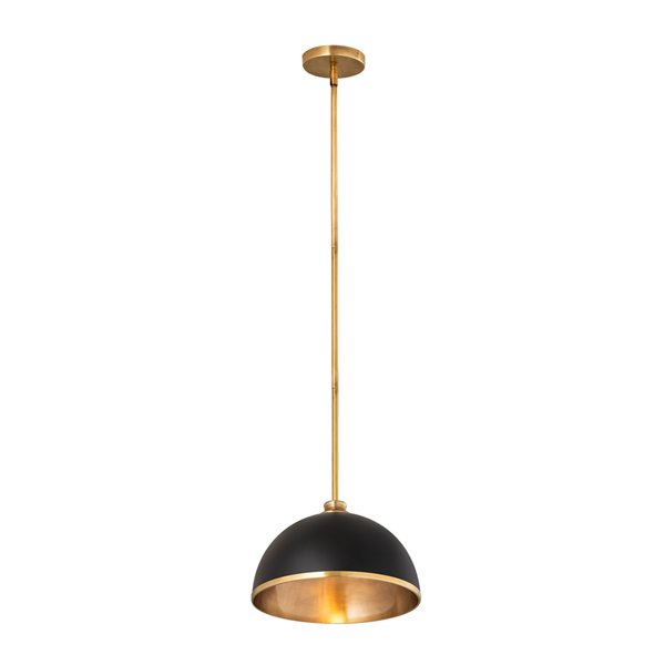 Z-lite Dome Landry Pendant Light - Black/Gold