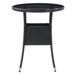 CorLiving Parksville 24-in x 24-in Rattan Round Bistro Table